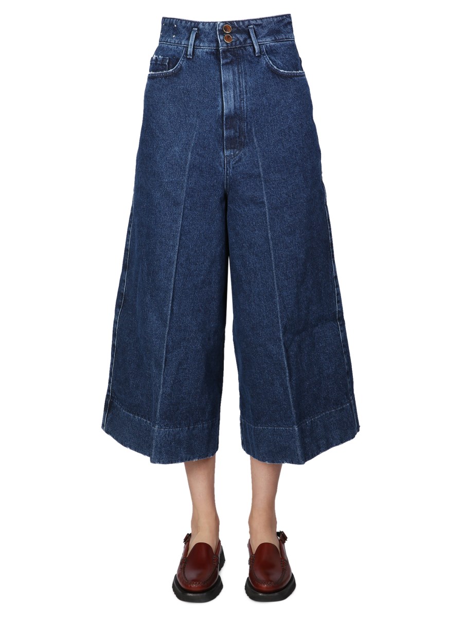 ALYSI      JEANS WIDE LEG IN DENIM DI COTONE