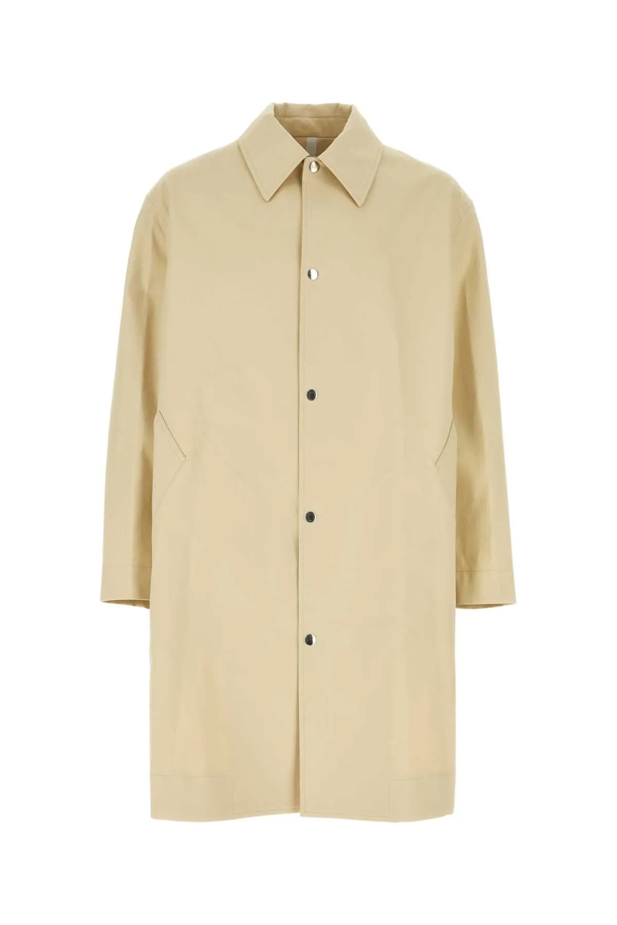 Ami Beige Cotton Overcoat