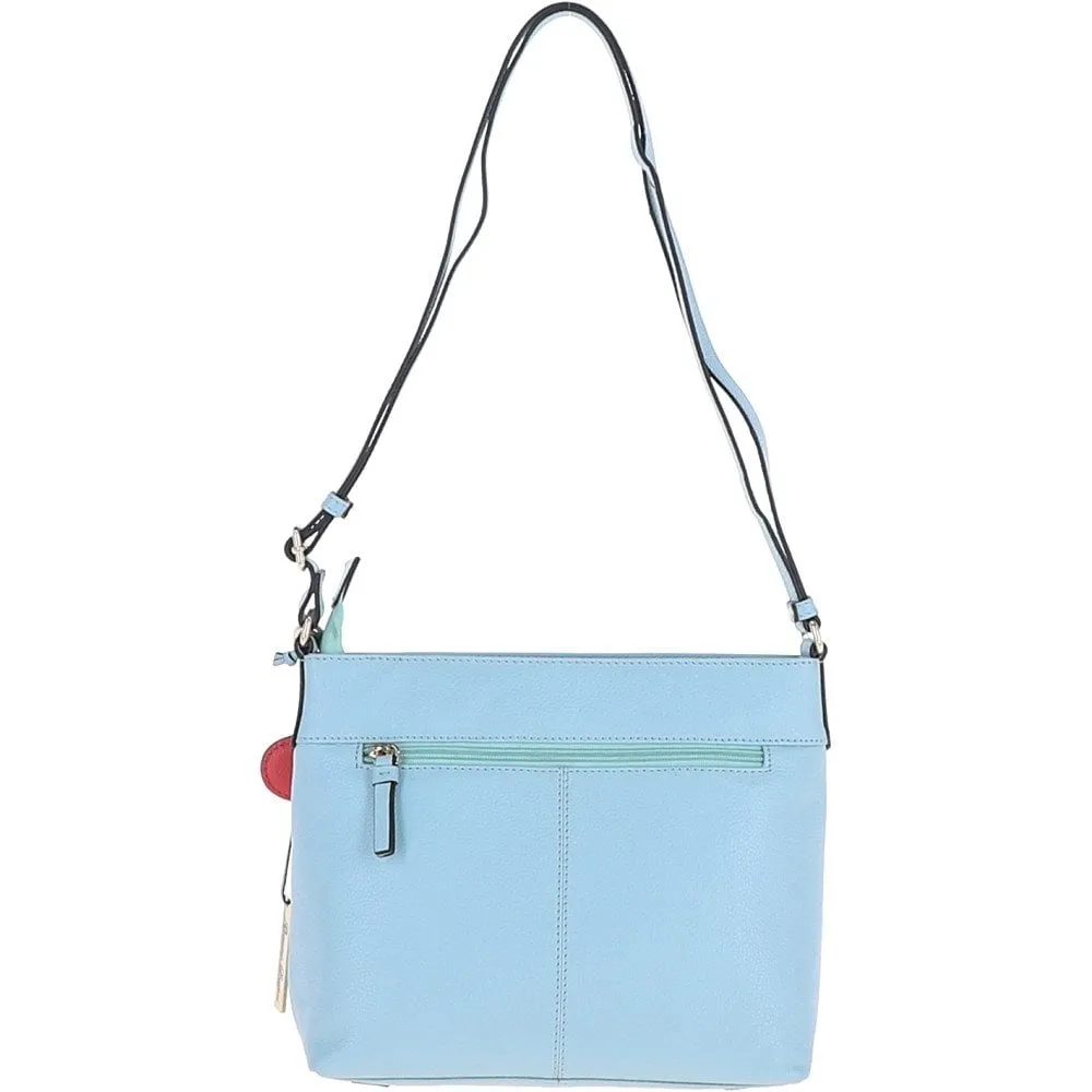 Ashwood Medium Leather Cross Body Bag Winter Sky: J-11