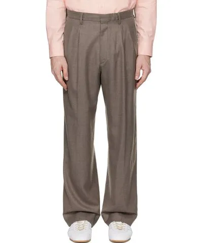 AURALEE Brown Super Light Wool Trousers