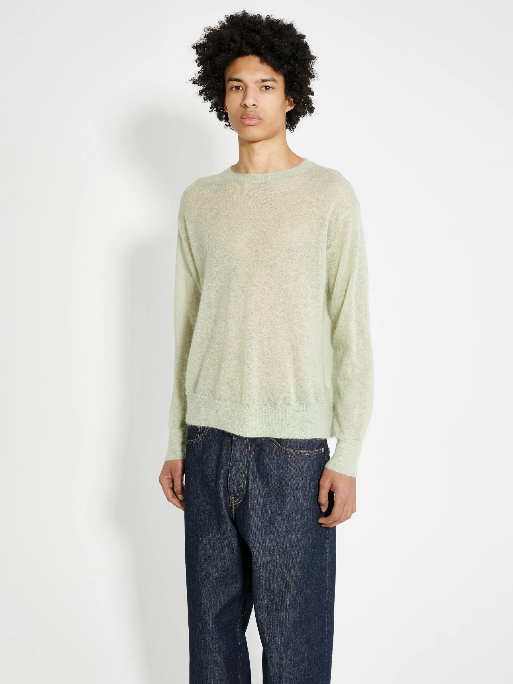 Auralee Kid Mohair Sheer Knit P/O Light Green