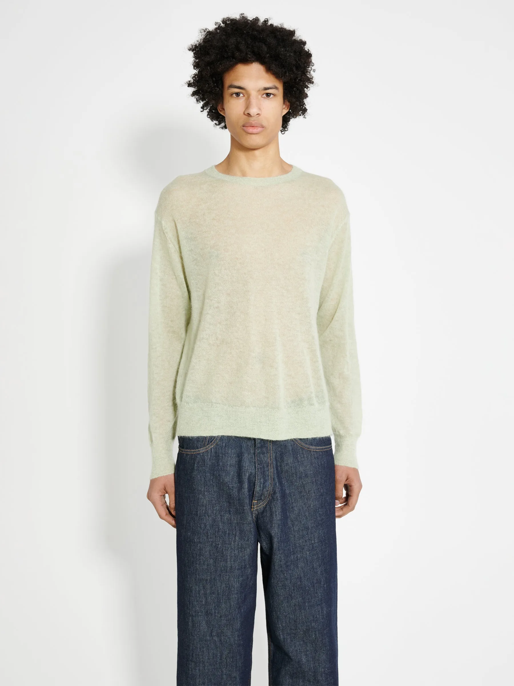 Auralee Kid Mohair Sheer Knit P/O Light Green