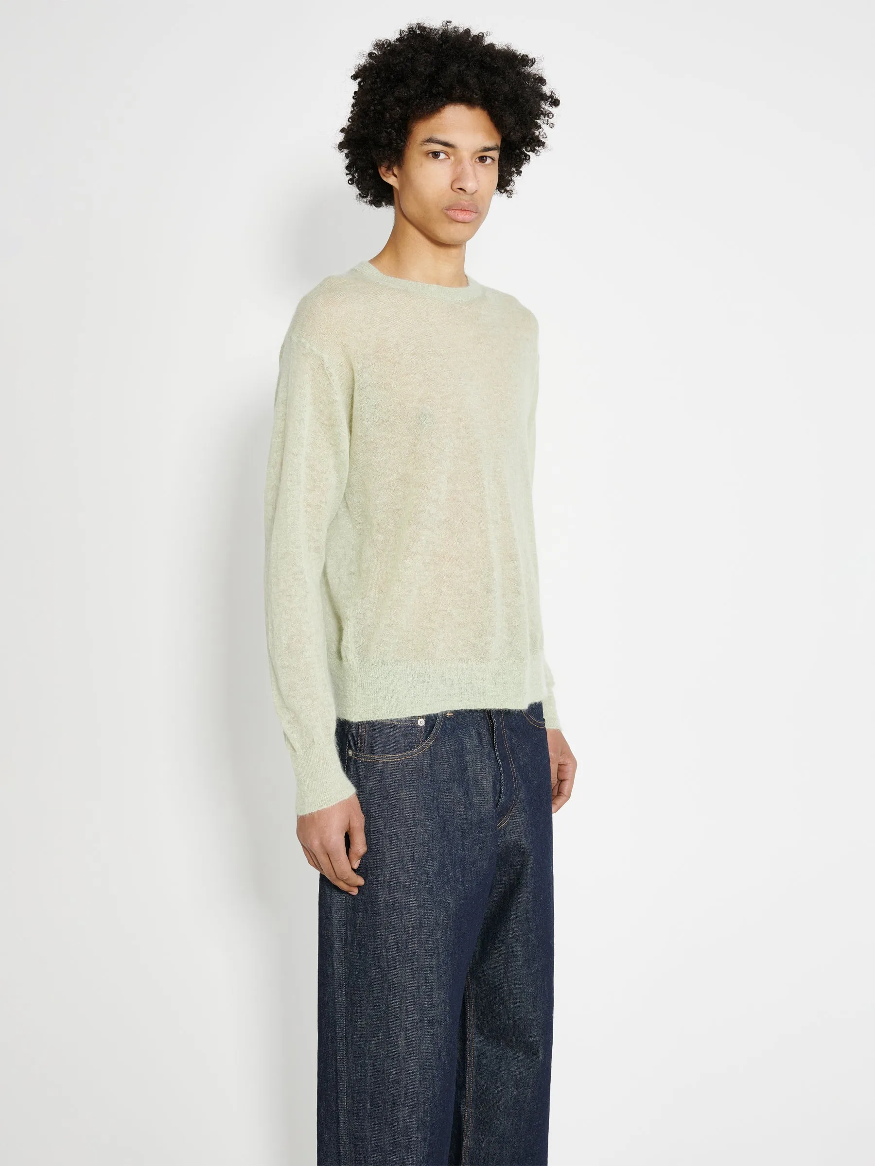 Auralee Kid Mohair Sheer Knit P/O Light Green