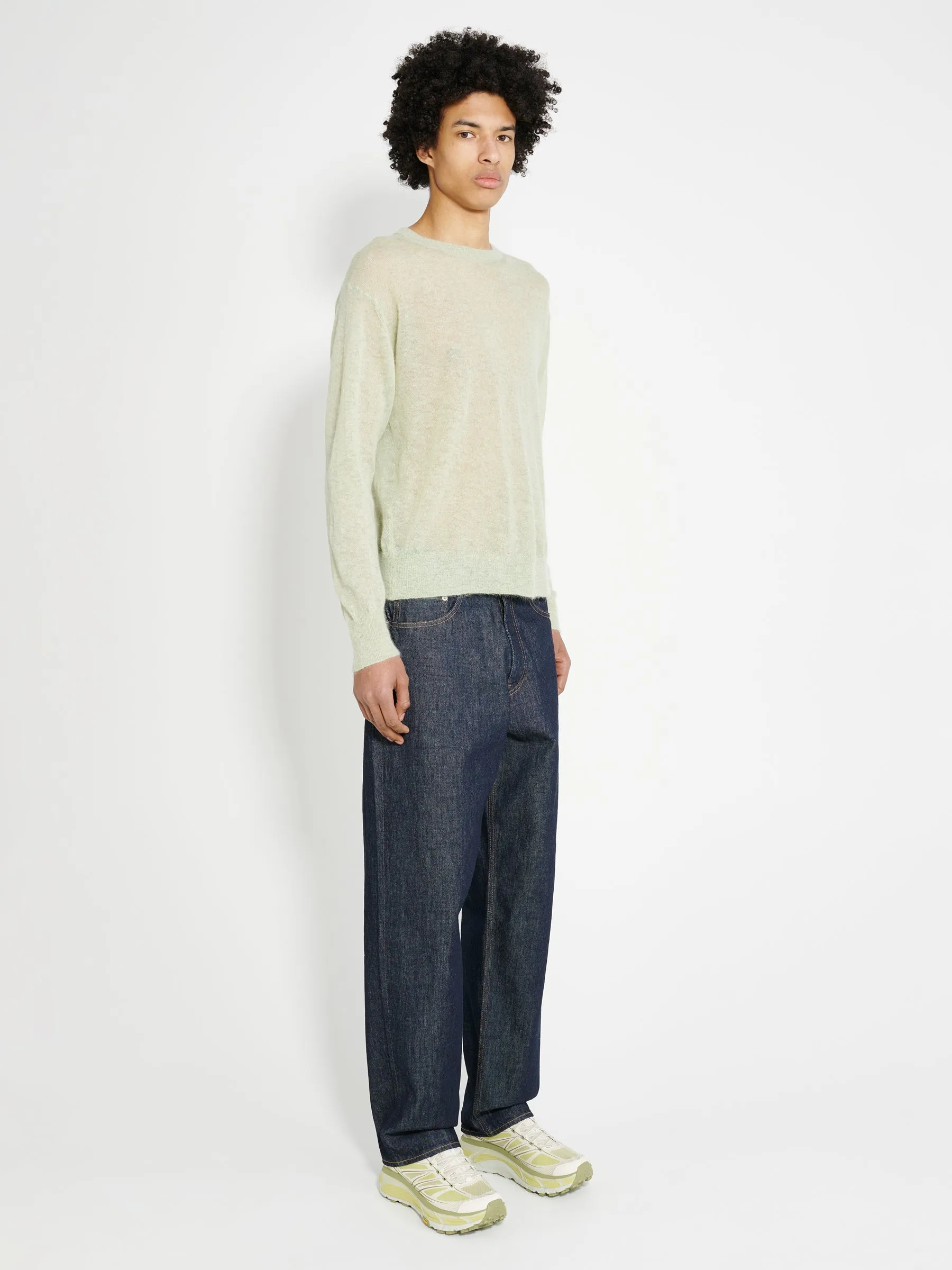 Auralee Kid Mohair Sheer Knit P/O Light Green