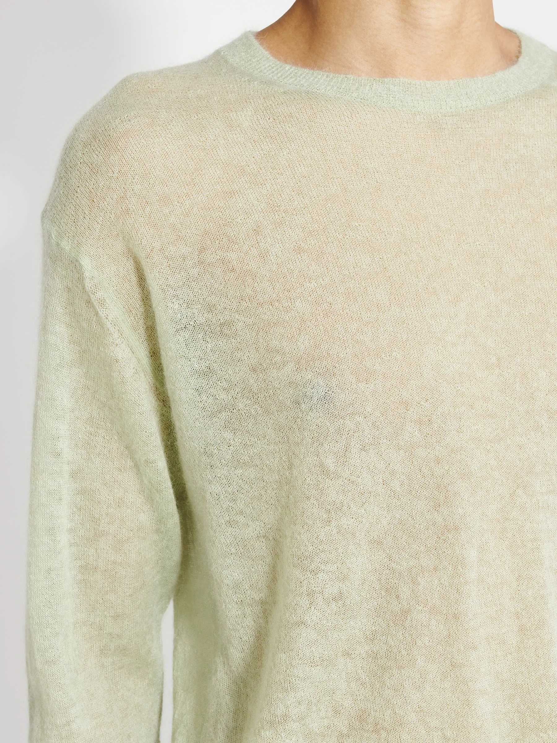 Auralee Kid Mohair Sheer Knit P/O Light Green