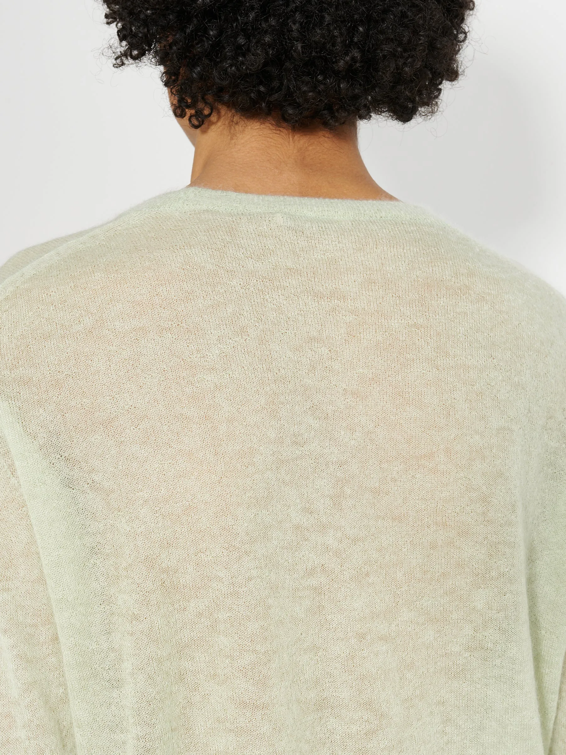 Auralee Kid Mohair Sheer Knit P/O Light Green