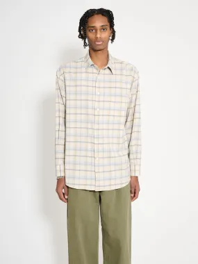 Auralee Super Light Wool Check Shirt Light Beige Check