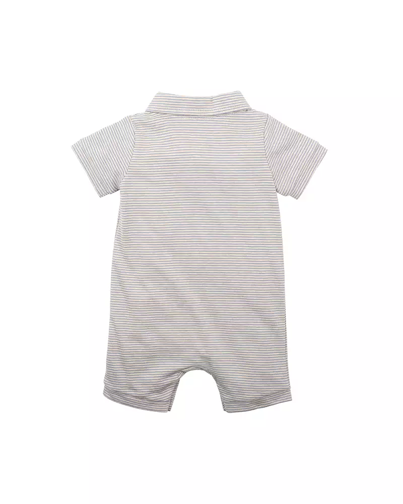 Bebe Kai Dino Stripe Polo Romper