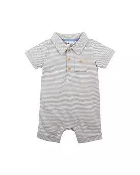 Bebe Kai Dino Stripe Polo Romper