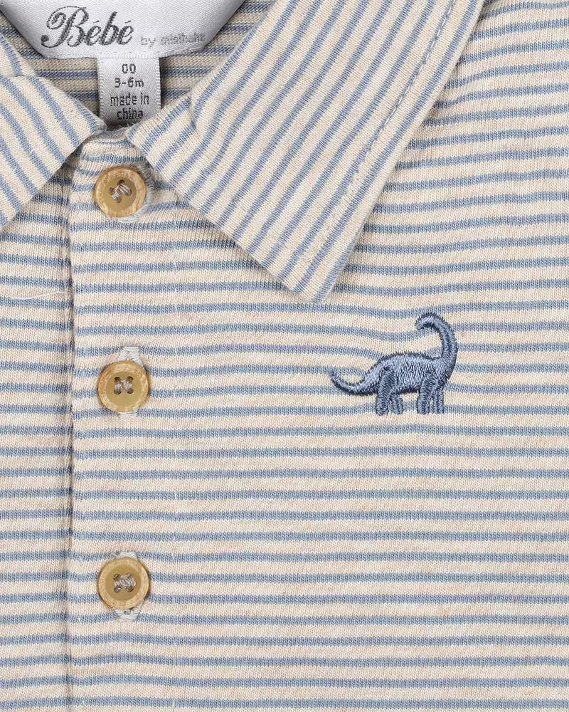 Bebe Kai Dino Stripe Polo