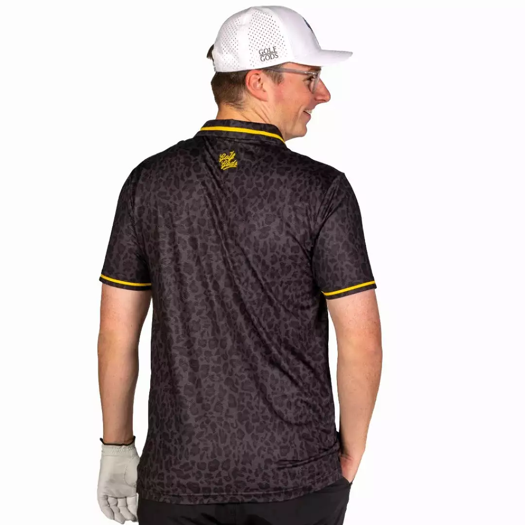 Black Leopard Cool Tech Performance Golf Polo