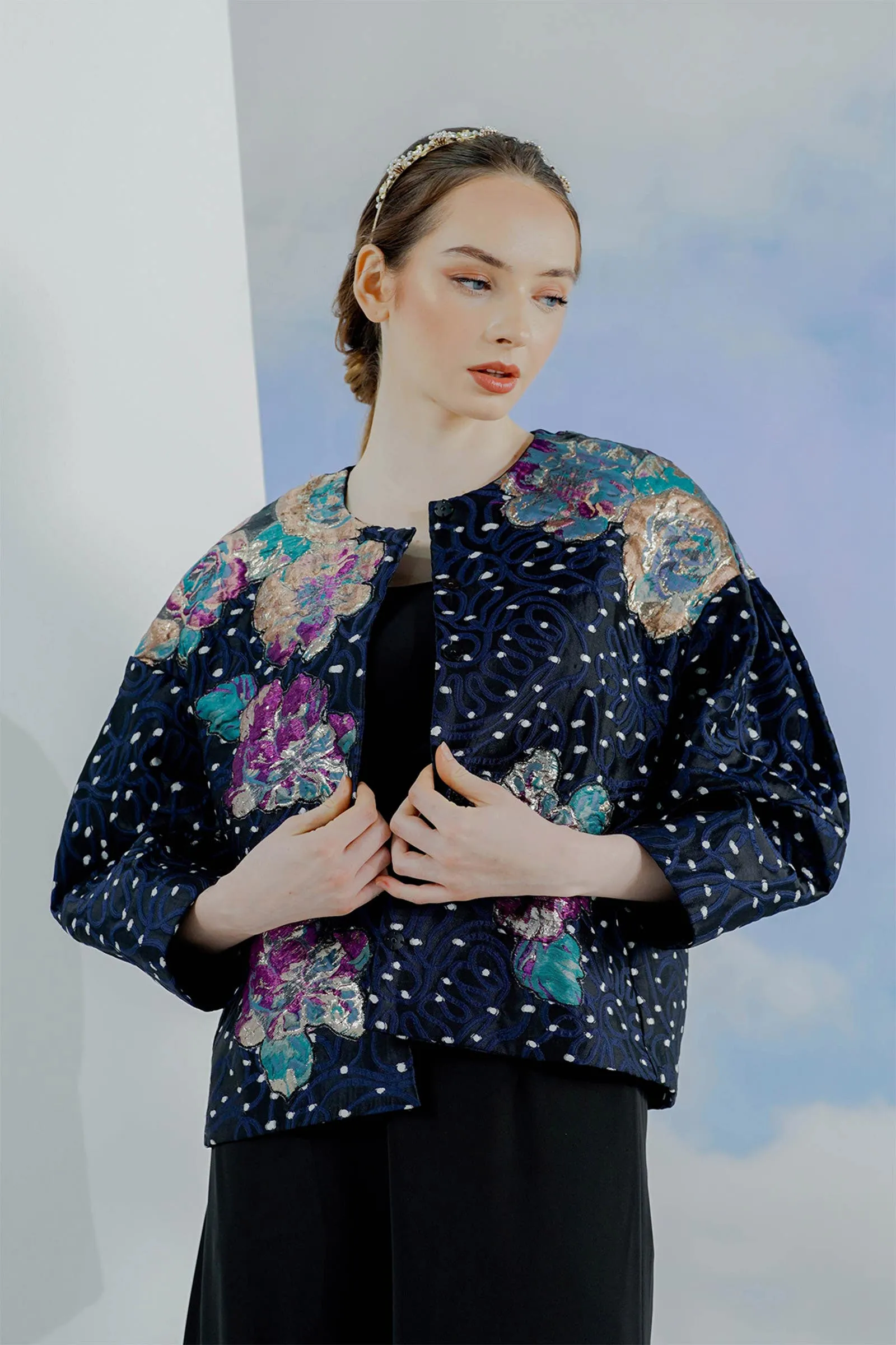 Black Zeyna Jacquard Outer