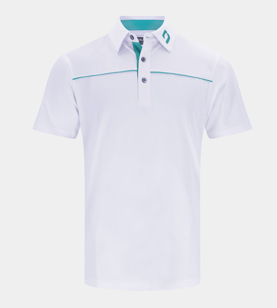 BLOCK PIQUE POLO - WHITE