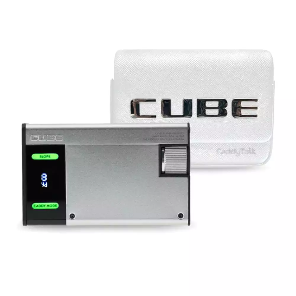 CaddyTalk CUBE Laser Golf Rangefinder w/ White Case