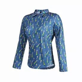 CLEARANCE - Women's Poppin' Bottles Performance Golf Polo - Long Sleeve