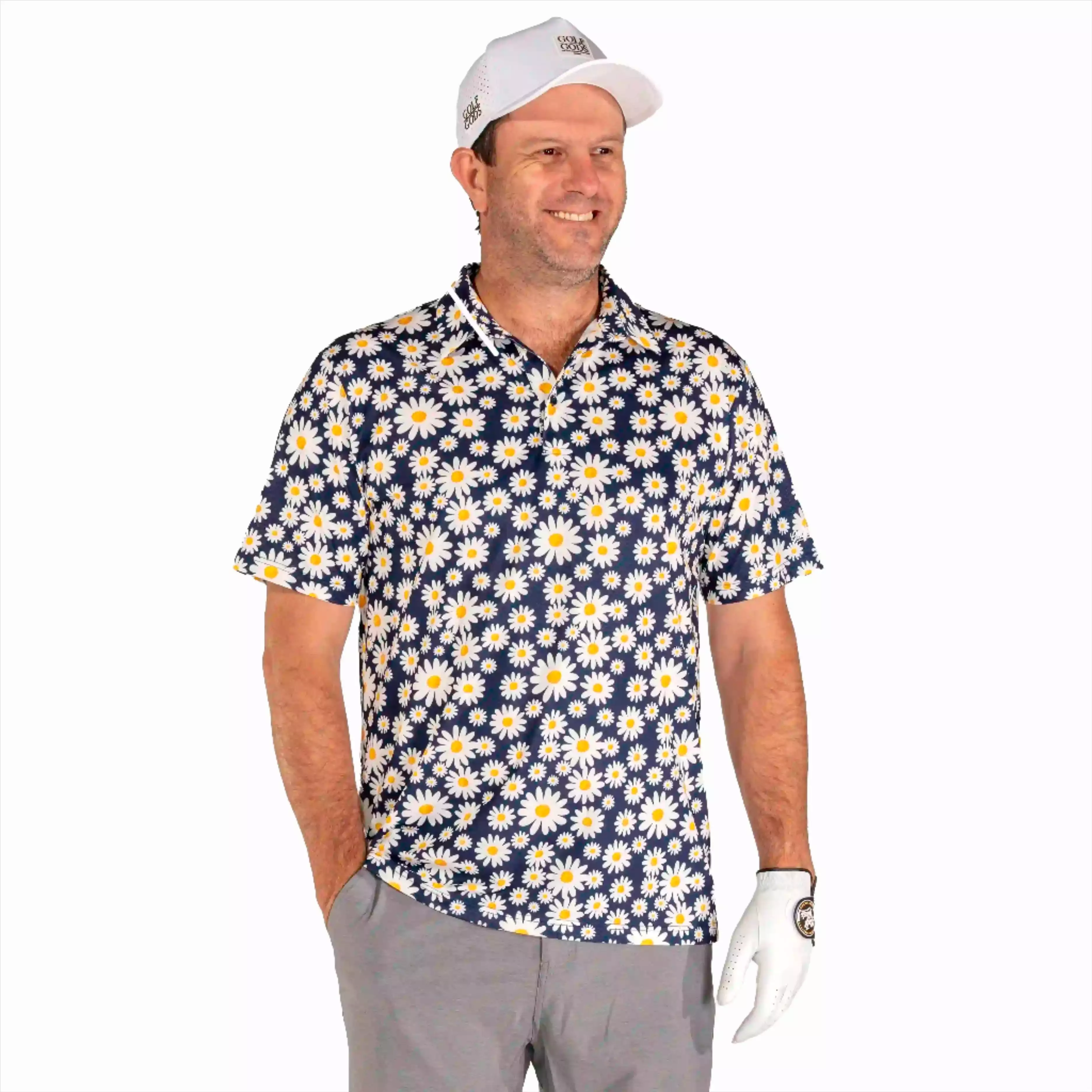 Daisy Flower Cool Tech Performance Golf Polo