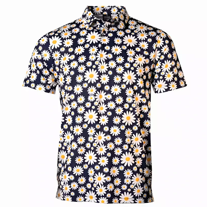 Daisy Flower Cool Tech Performance Golf Polo