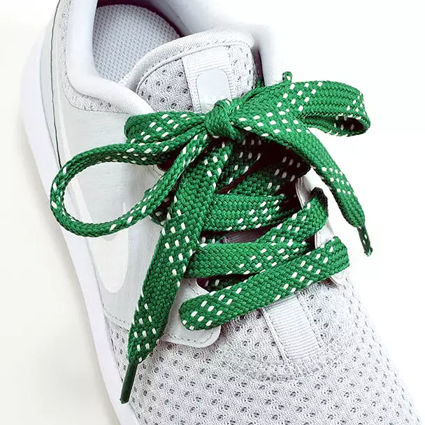 Dashing Golf Shoe Laces Green With White