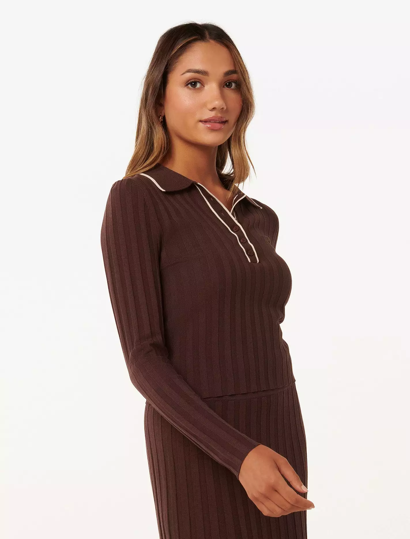 Edith Petite Knit Polo Top