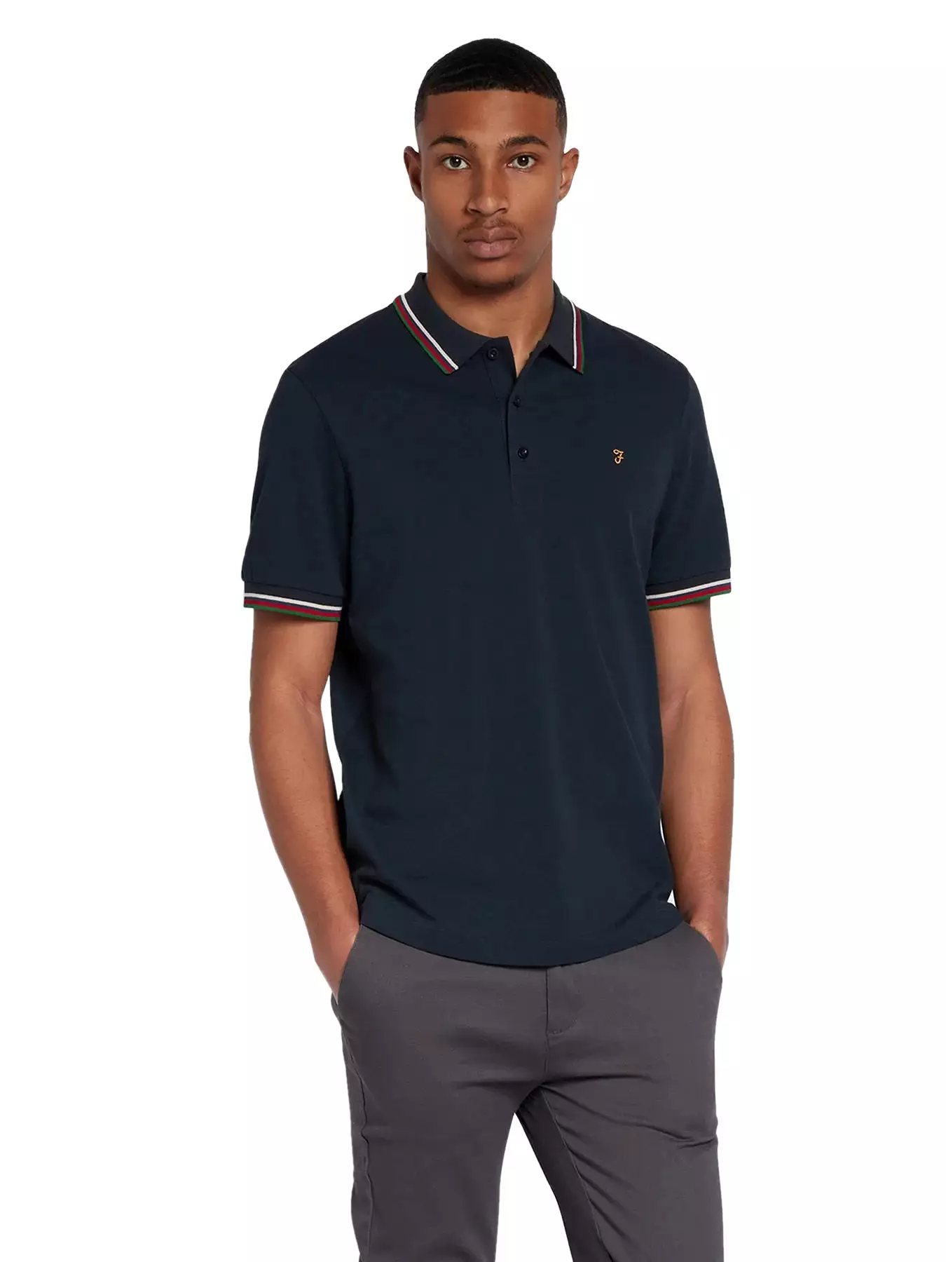 Farah Mens 'Alvin' Tipped Pique Polo Shirt Regular Fit