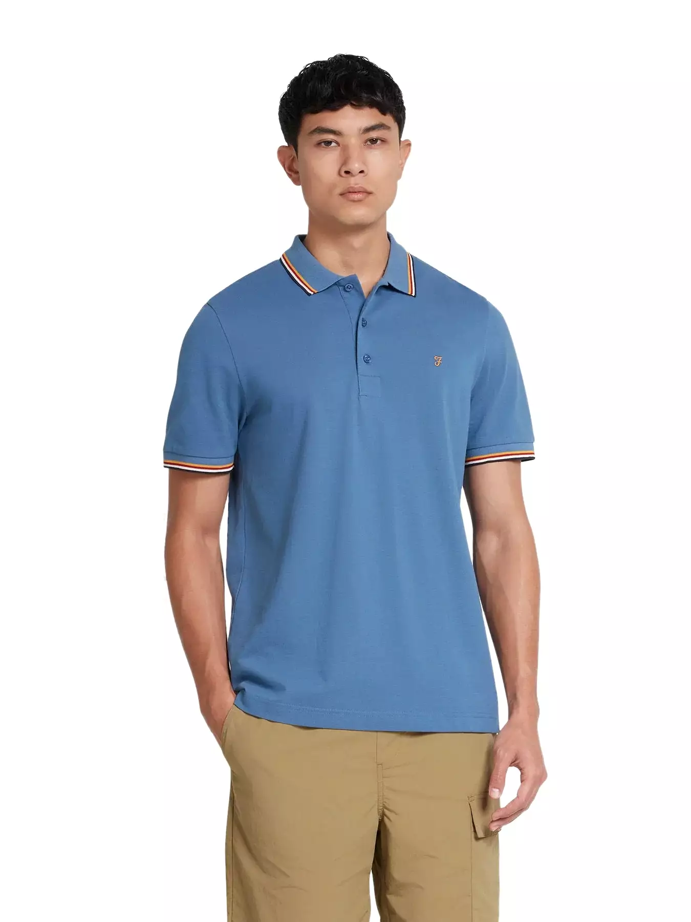 Farah Mens 'Alvin' Tipped Pique Polo Shirt Regular Fit