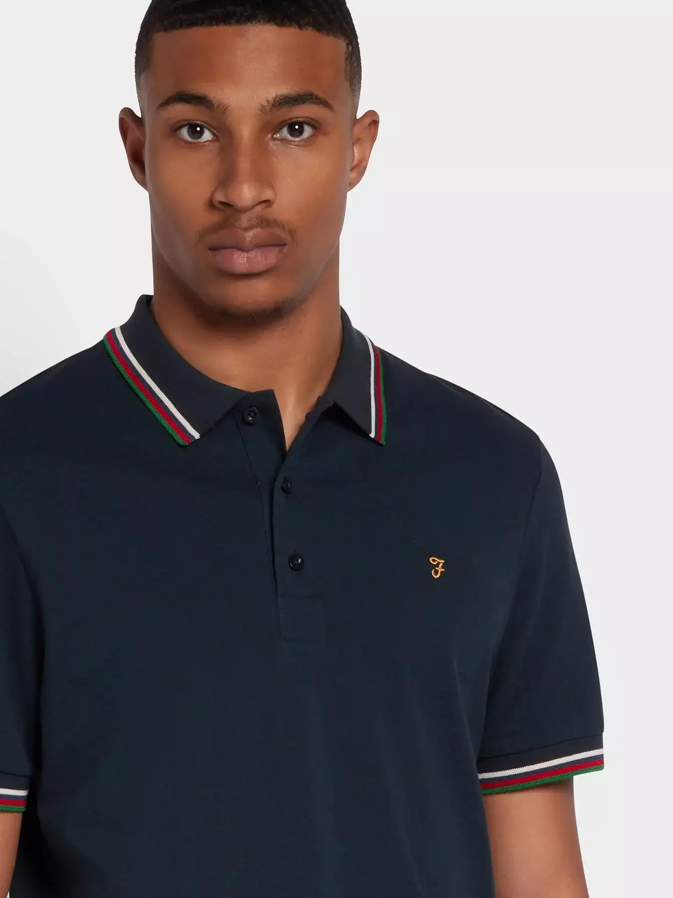 Farah Mens 'Alvin' Tipped Pique Polo Shirt Regular Fit