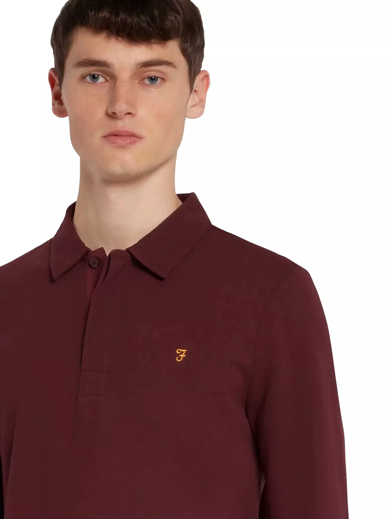 Farah Mens 'Haslam' Slim Fit Long Sleeve Polo Shirt