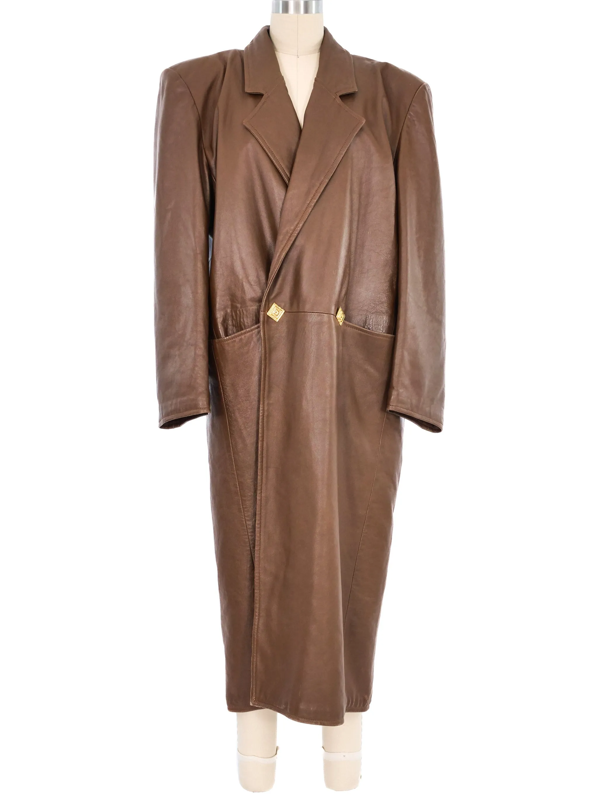 Fendi Caramel Leather Overcoat