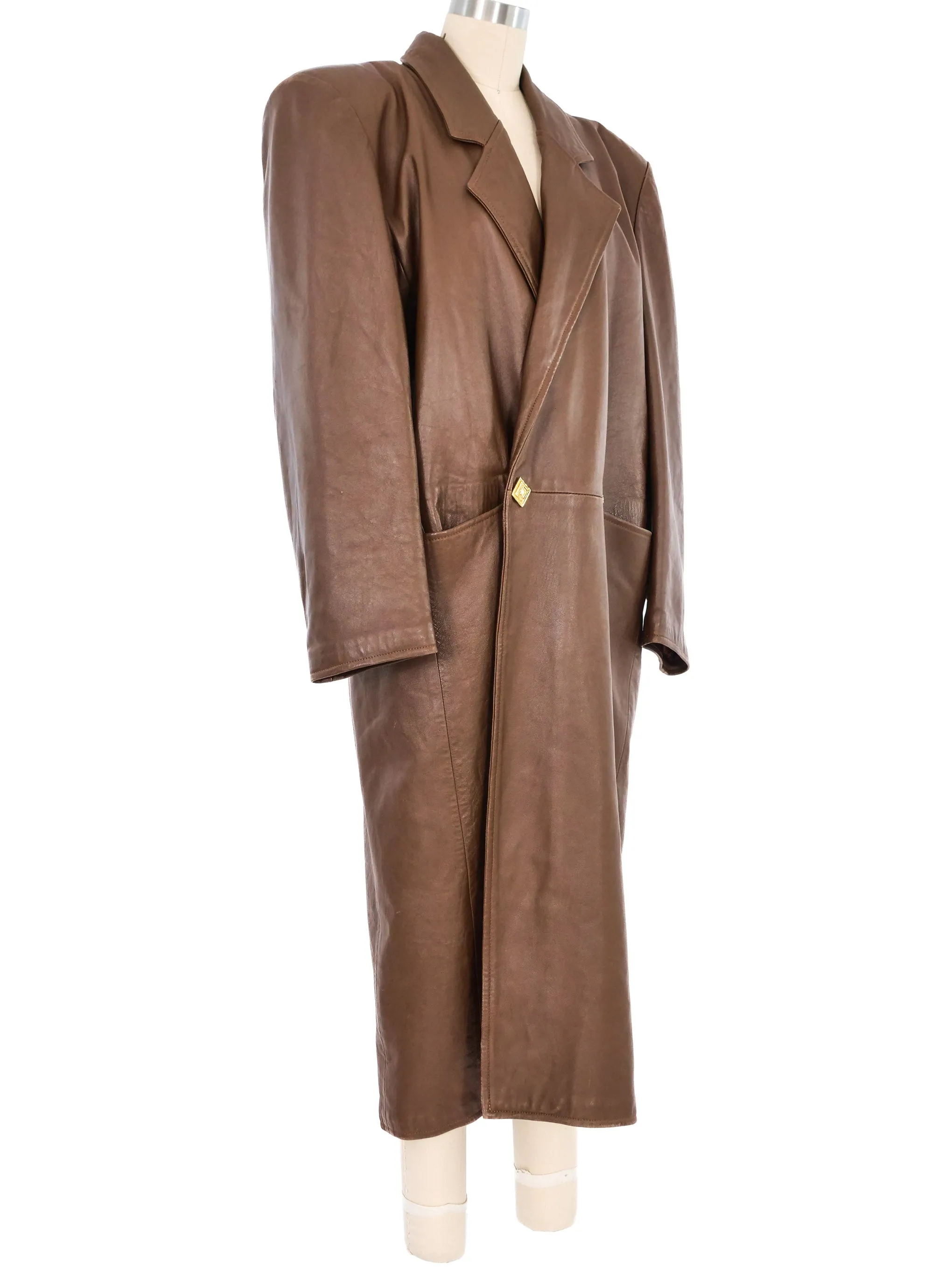 Fendi Caramel Leather Overcoat