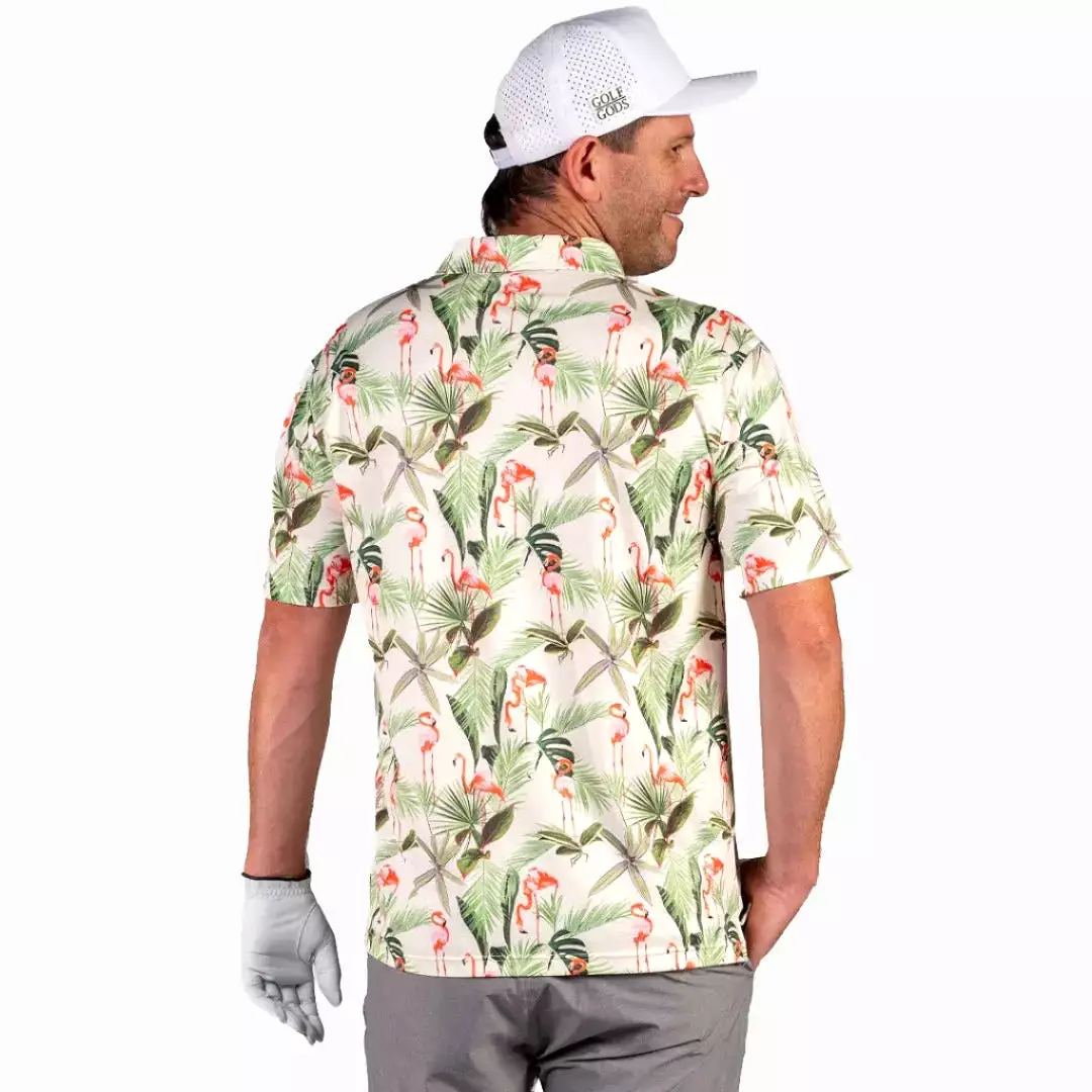 Flamingo Oasis Cool Tech Performance Golf Polo