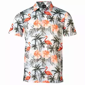 Flamingo Paradise Cool Tech Performance Golf Polo