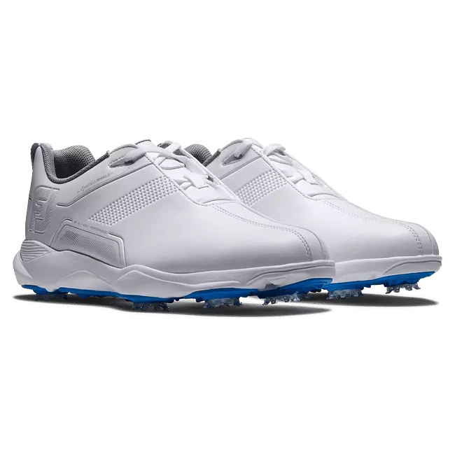 Footjoy Men's eComfort Spiked Golf Shoe White/Blue 57702