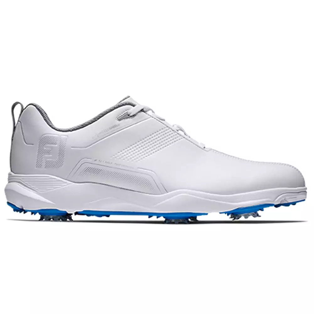 Footjoy Men's eComfort Spiked Golf Shoe White/Blue 57702