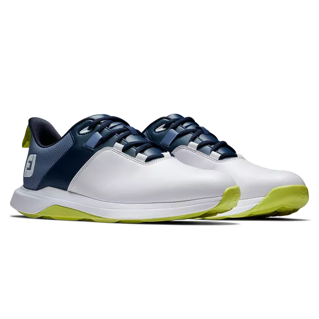 Footjoy Men's ProLite Spikeless Golf Shoe - White/Navy/Lime