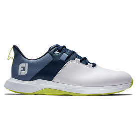 Footjoy Men's ProLite Spikeless Golf Shoe - White/Navy/Lime