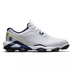 FootJoy Men's Tour Alpha Cleated Laced Golf Shoe - White/Navy/Lime