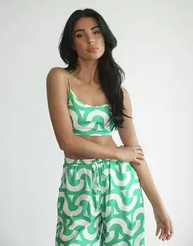 Francese Crop Top (Green Print)