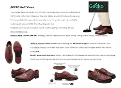 Gecko Men's Leather Golf Shoe (Dark Tan)