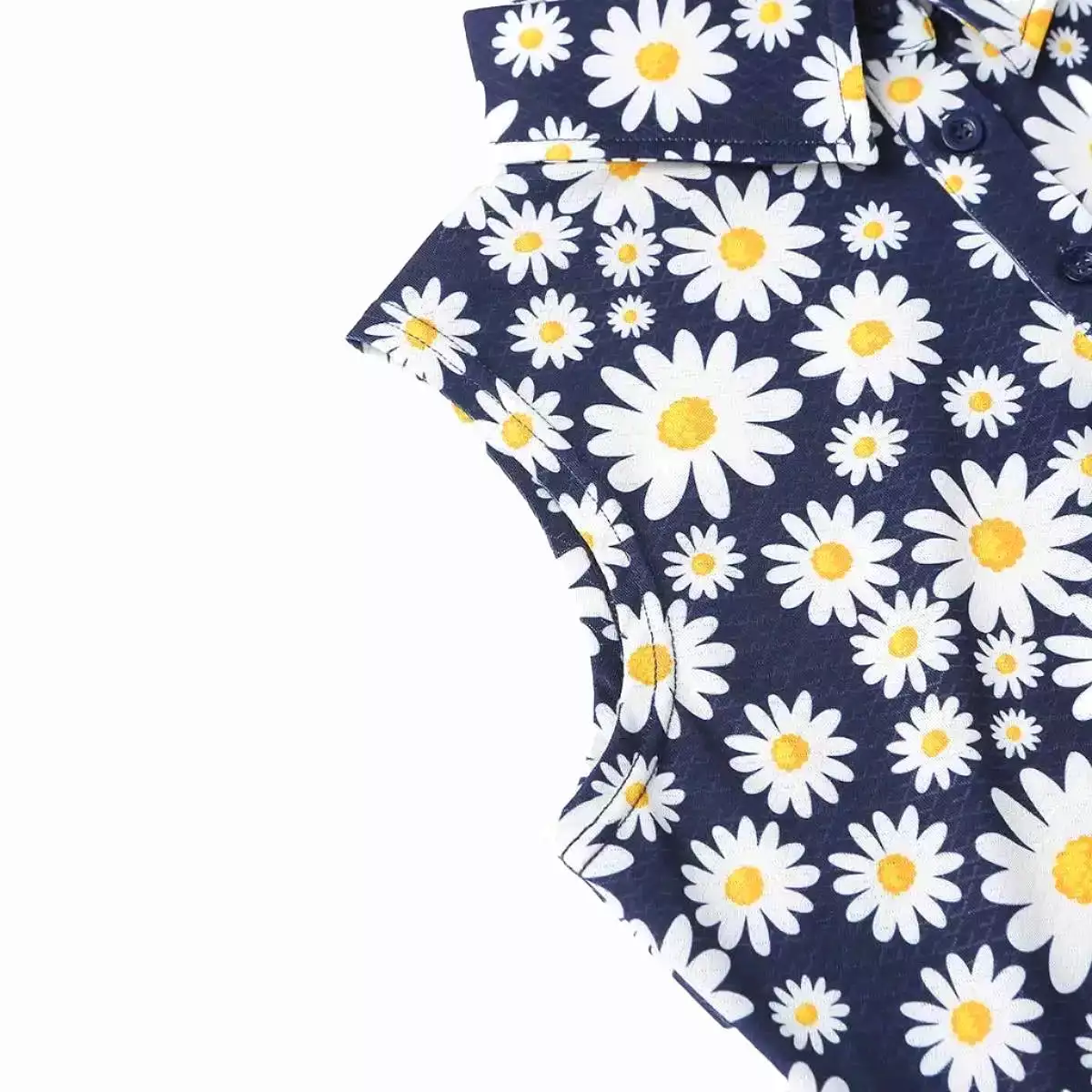 Golf Goddess - Women's Daisy Flower Performance Golf Polo - Sleeveless