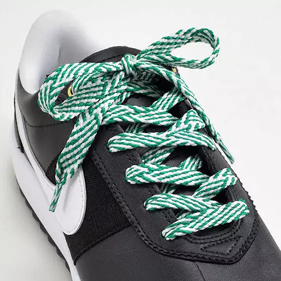 Graphic Golf Shoe Laces Green/White