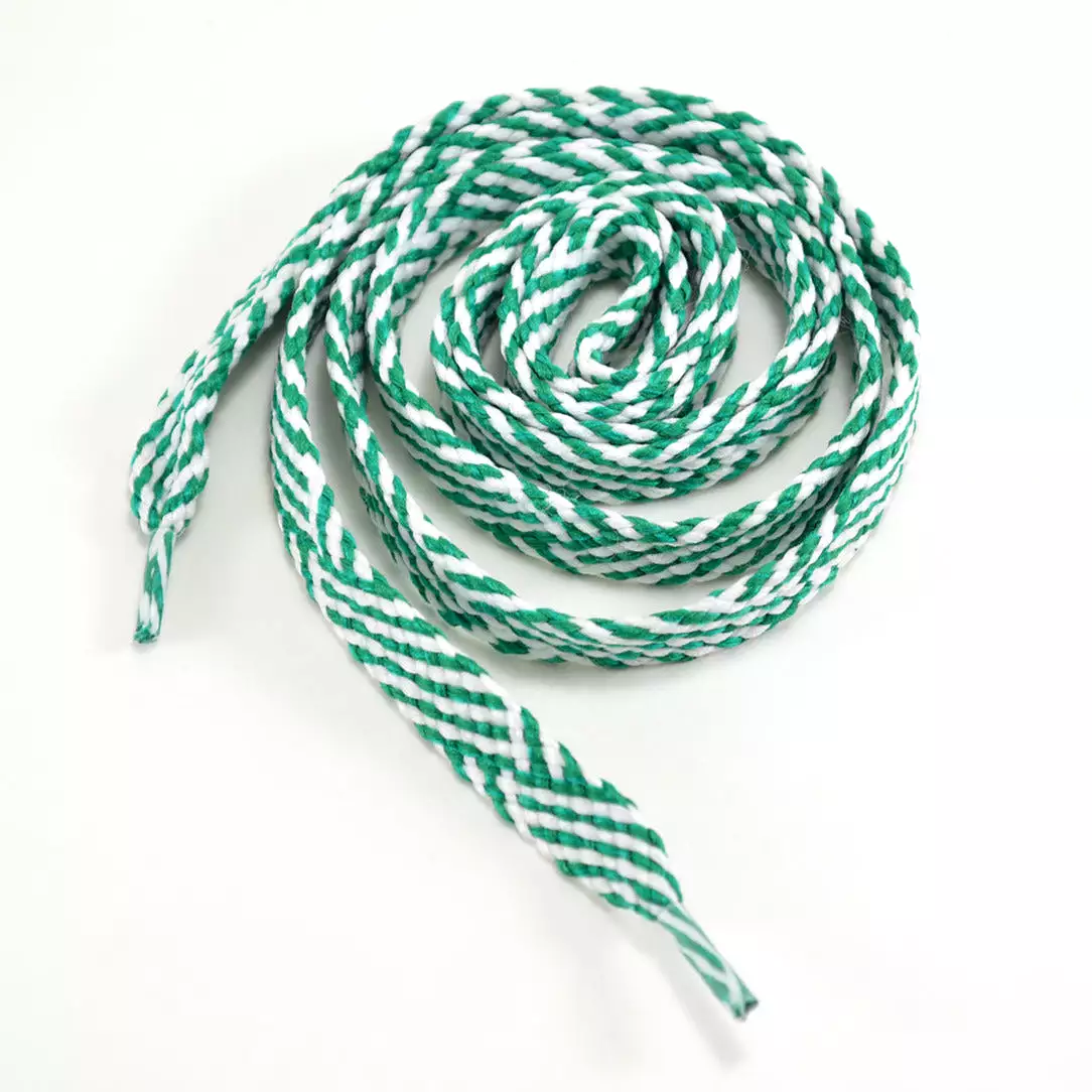 Graphic Golf Shoe Laces Green/White