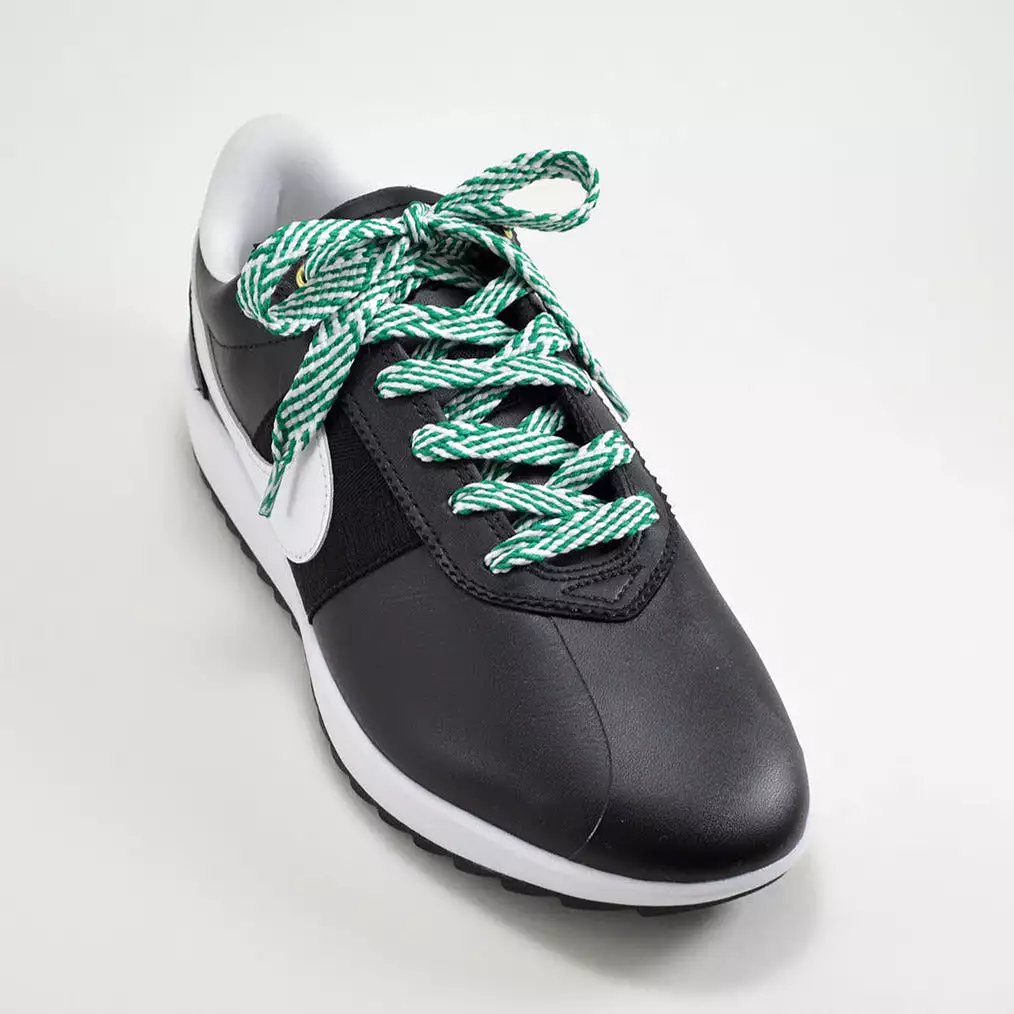 Graphic Golf Shoe Laces Green/White