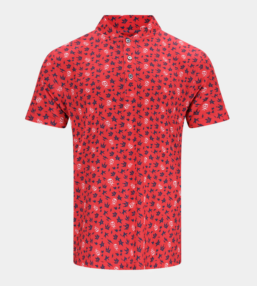 GRUNGE SKULLZ PRIME POLO - RED