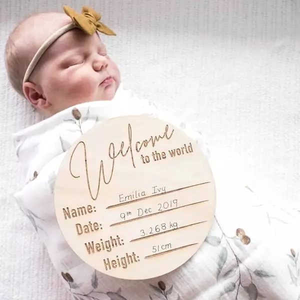 Hello Fern 'Welcome to the World' Birth Announcement Disc - Classic