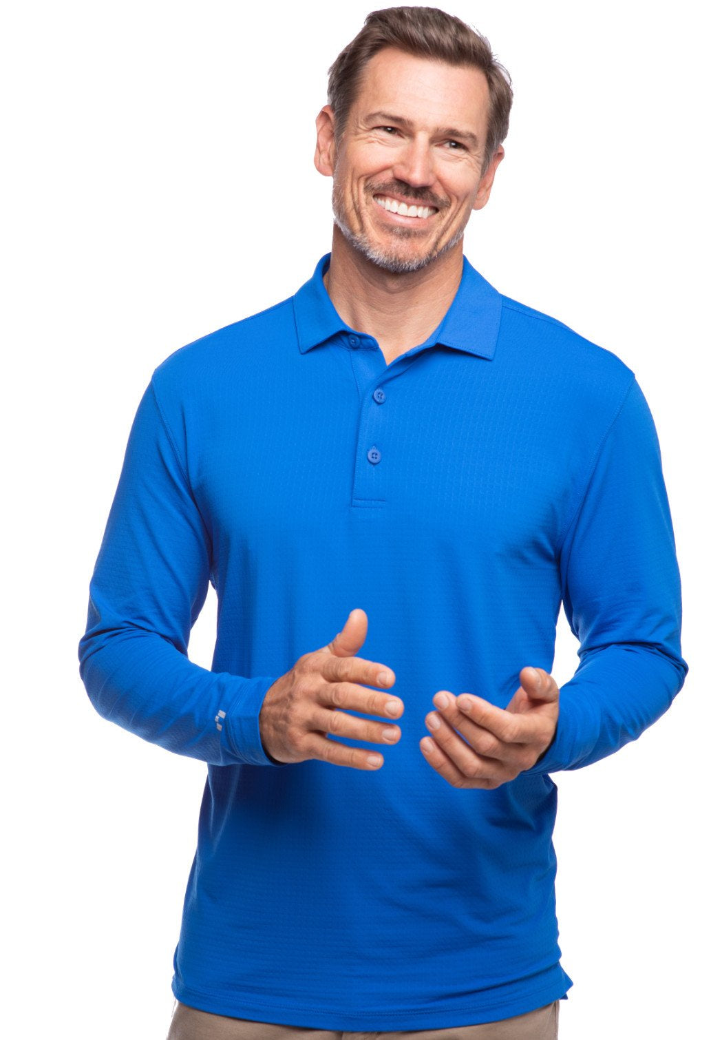 IBKUL Mens Polo Long Sleeve Royal