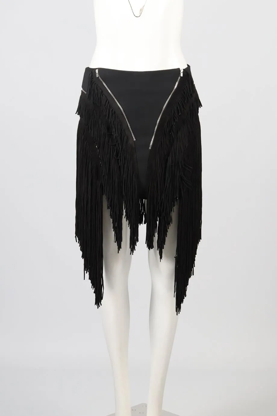 JAY AHR FRINGED CREPE MINI SKIRT FR 34 UK 6