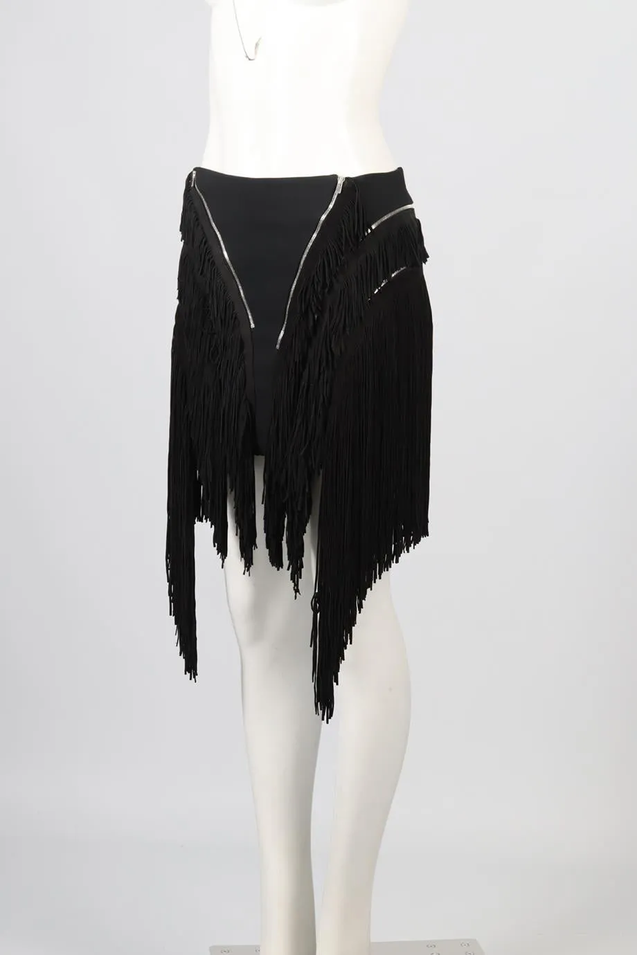 JAY AHR FRINGED CREPE MINI SKIRT FR 34 UK 6