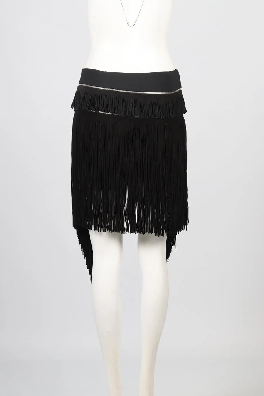 JAY AHR FRINGED CREPE MINI SKIRT FR 34 UK 6