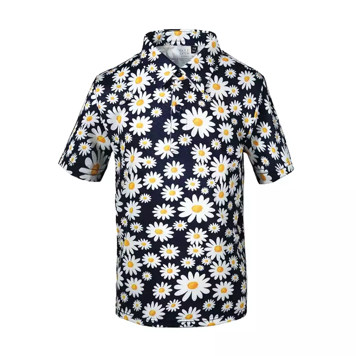 KIDS Daisy Flower Cool Tech Performance Golf Polo