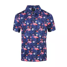 KIDS Flowers & Flamingo's Cool Tech Performance Golf Polo